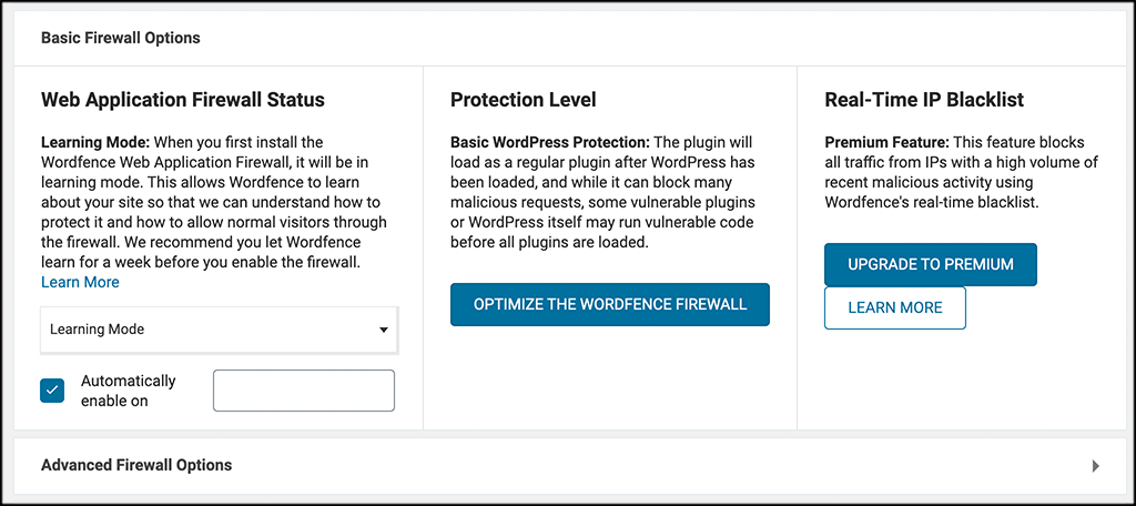 Optimize the Wordfence Firewall