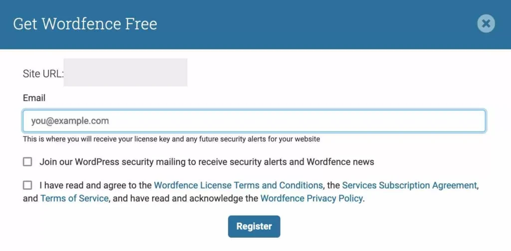 wordfence email register