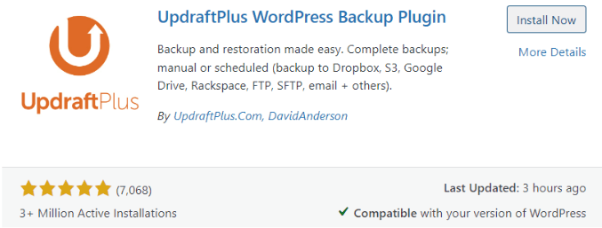 Activating UpdraftPlus Plugin