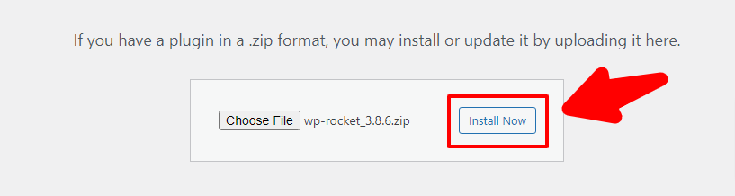 Installing WP ROCKET Plugin